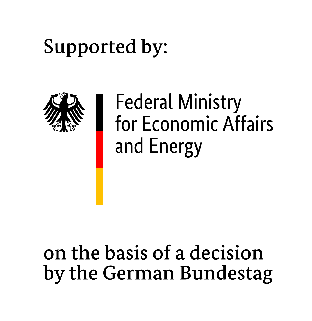 Logo: Supported by the Federal Ministry for Economic Affairs and Energy on the basis of a decision by the German Bundestag